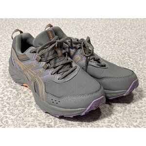 ASICS Gel-Venture 9 Women 10 WIDE Trail Running Shoes Gray Purple Excellent